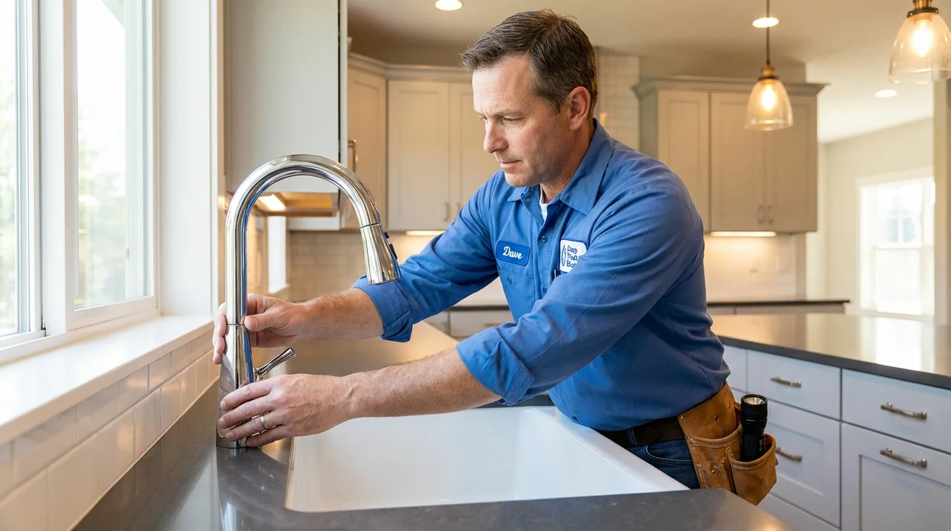 Kitchen faucet installation by Johns Plumbing LLC in Harwich Port