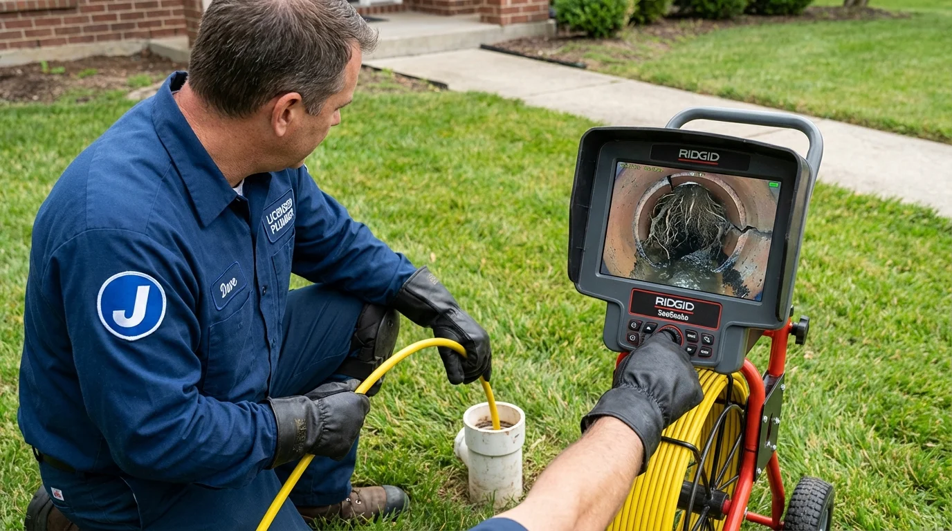 Sewer camera inspection being performed by Johns Plumbing LLC in Harwich Port